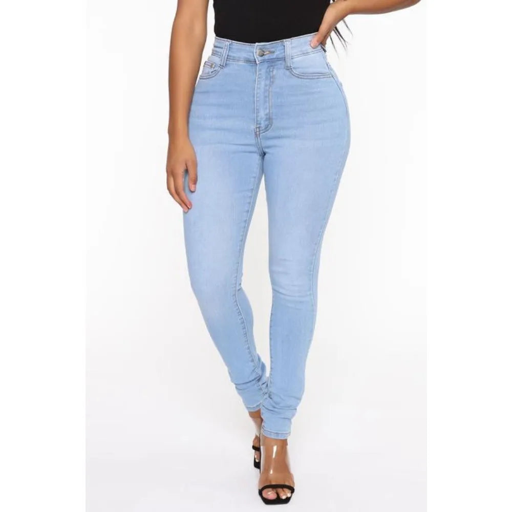 2025 New Women's  Jeans High Waist Push-Up Jeans High Stretch Stretch Mother Jeans Washed Denim Skinny Pencil Pants Women's.