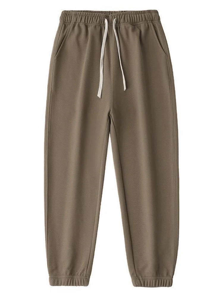 65% Cotton Twill Baggy Casual Jogger Pants Men 380g Anti-wrinkle Work Wear Trousers Outdoor Sport Sweatpants Breathable Knitted.