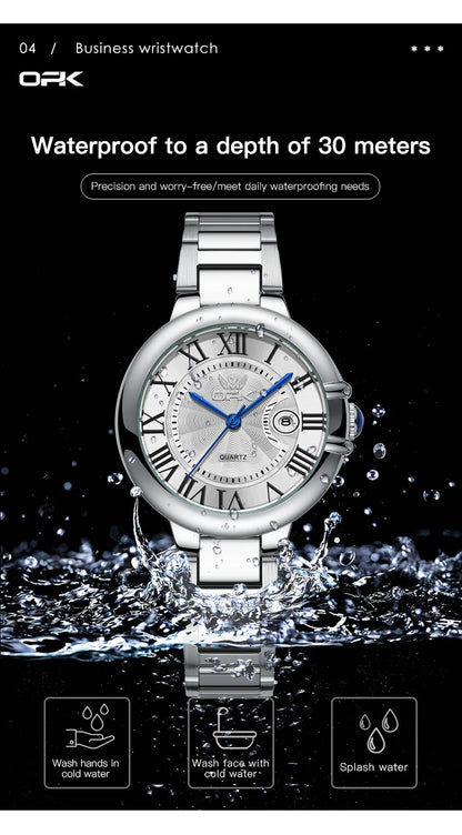 OPK 6039 Women Watch Roman Scale Stainless steel Waterproof Quartz Watch for Women.