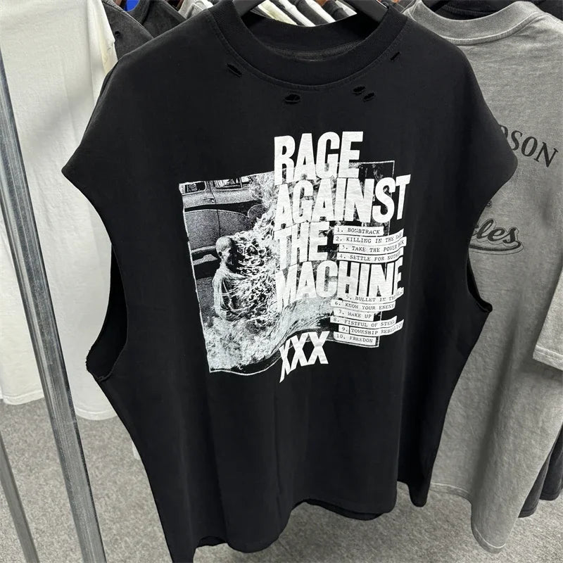 SAINT Vintage NIN Nine-inch Nail T-Shirts Best Quality Vintage Washed T Shirt Tee Tops