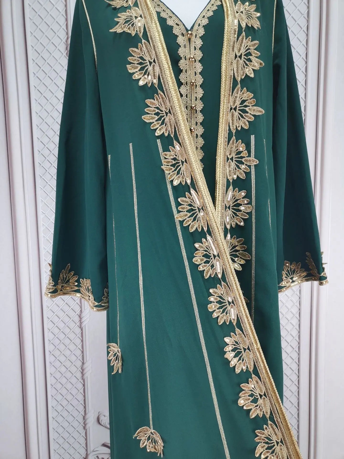 Eid muslimische Frauen Party Stickerei Kleider 2 Stück Set Jalabiya Ramadan Islam Vestidos arabische Robe Marokko Dubai Abayas Kaftan