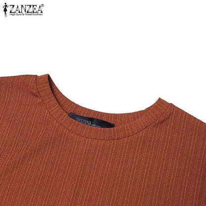 ZANZEA Fashion Muslim Abaya Women Autumn Maxi Sundress Casual Long Sleeve Kaftan Hijab Vestido Solid Loose Islamic Clothing 2024.