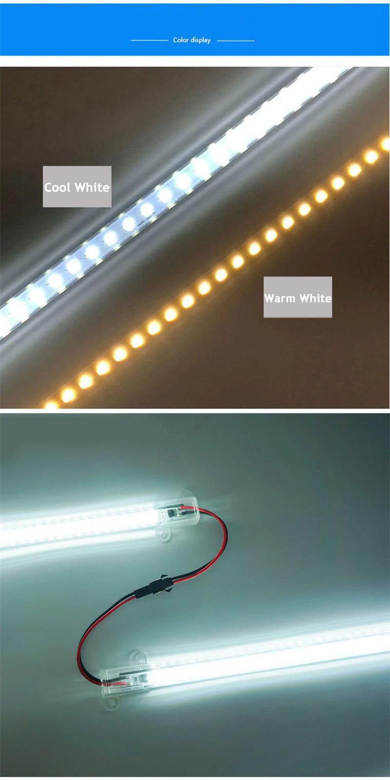 30cm/50cm/60cm LED Rigid Light Strip High Brightness LED Fluorescent Floodlight Tube Bar Industries Showcase Display Lamp 220V.