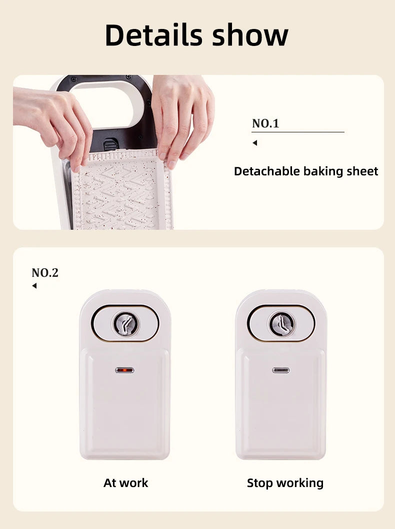 Electric Sandwich Maker Multifunctional Waffle Machine Toaster Baker Breakfast Machine Takoyaki Pancake Donuts Sandwichera 220V.