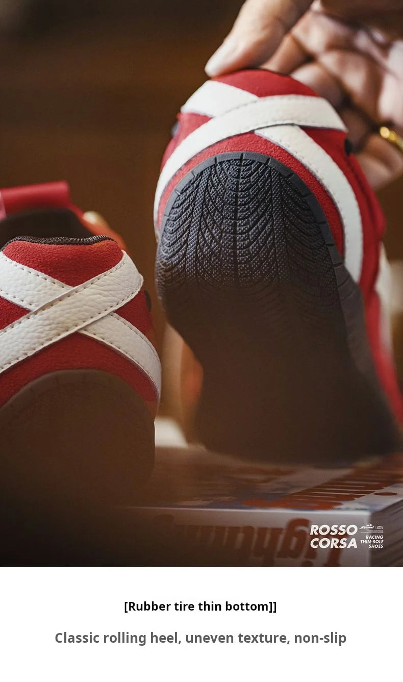 Maden Vintage Patchwork Rot Racing Sneakers Unisex Sommer Atmungsaktive Deutsche Trainer Schuhe Dünne Sohle Casual Lace-Up Sportliche Schuhe.