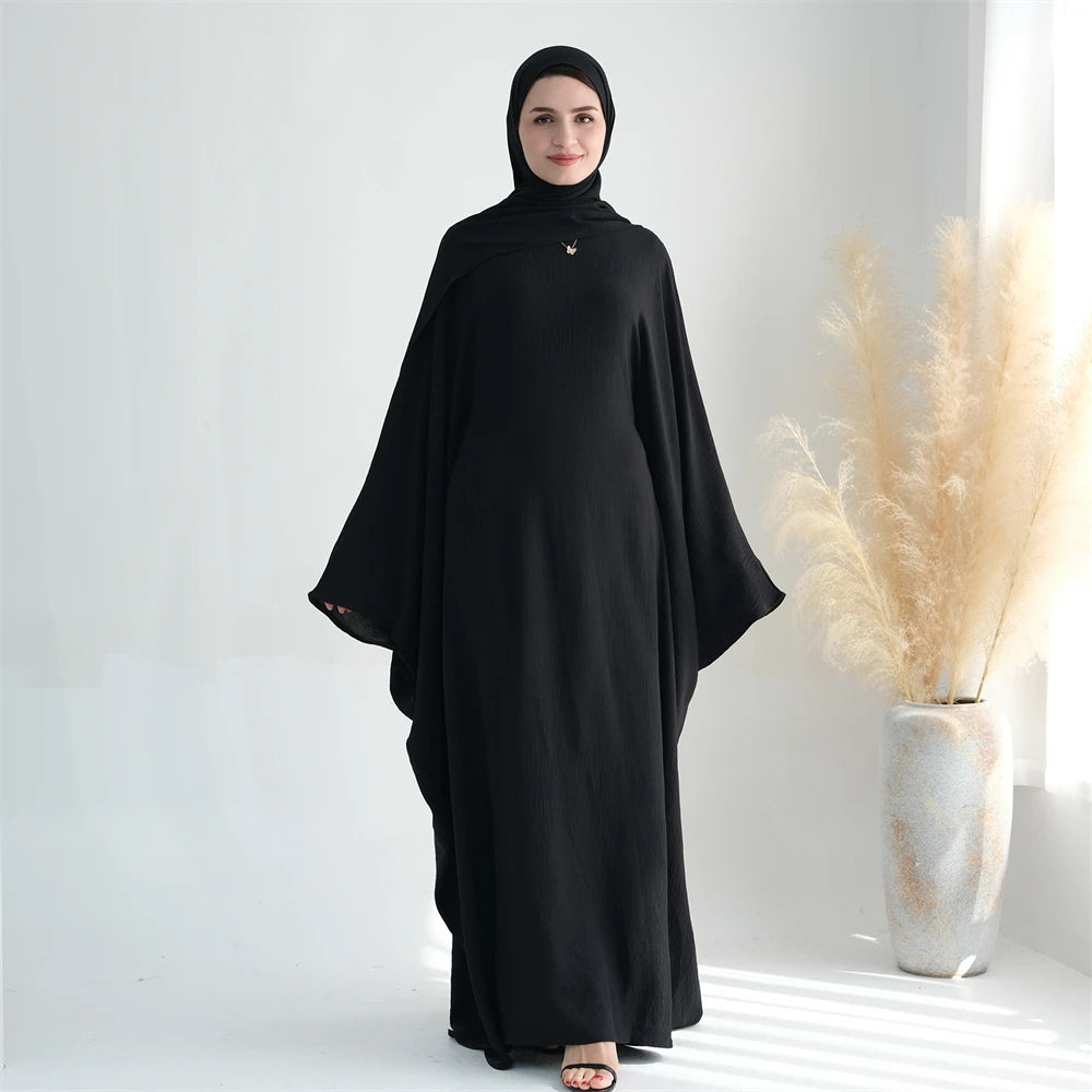 Ramadan Eid Baumwolle Leinen Khimar Abaya Set Dubai Muslim Sets Hijab Kleid Kaftan Abayas Kaftan Marocain Femme Vestidos Para Mujer