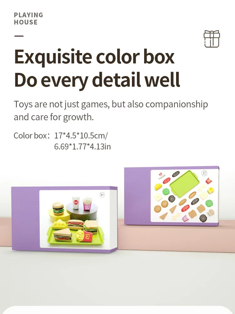 9 PCS Set Detachable Plastic Snack Hamburger Pretend Toy Kids Kitchen Play House Food Toy.