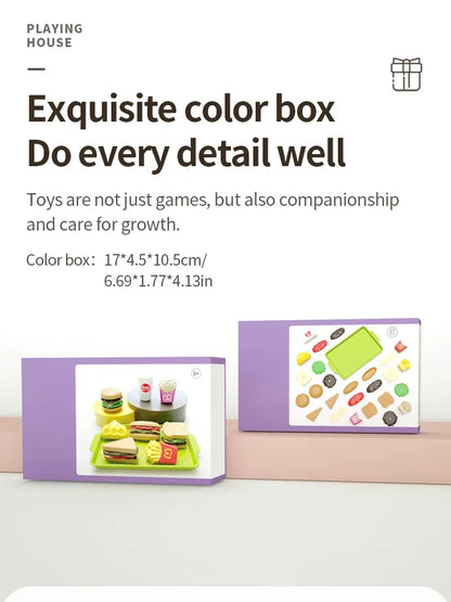 9 PCS Set Detachable Plastic Snack Hamburger Pretend Toy Kids Kitchen Play House Food Toy.