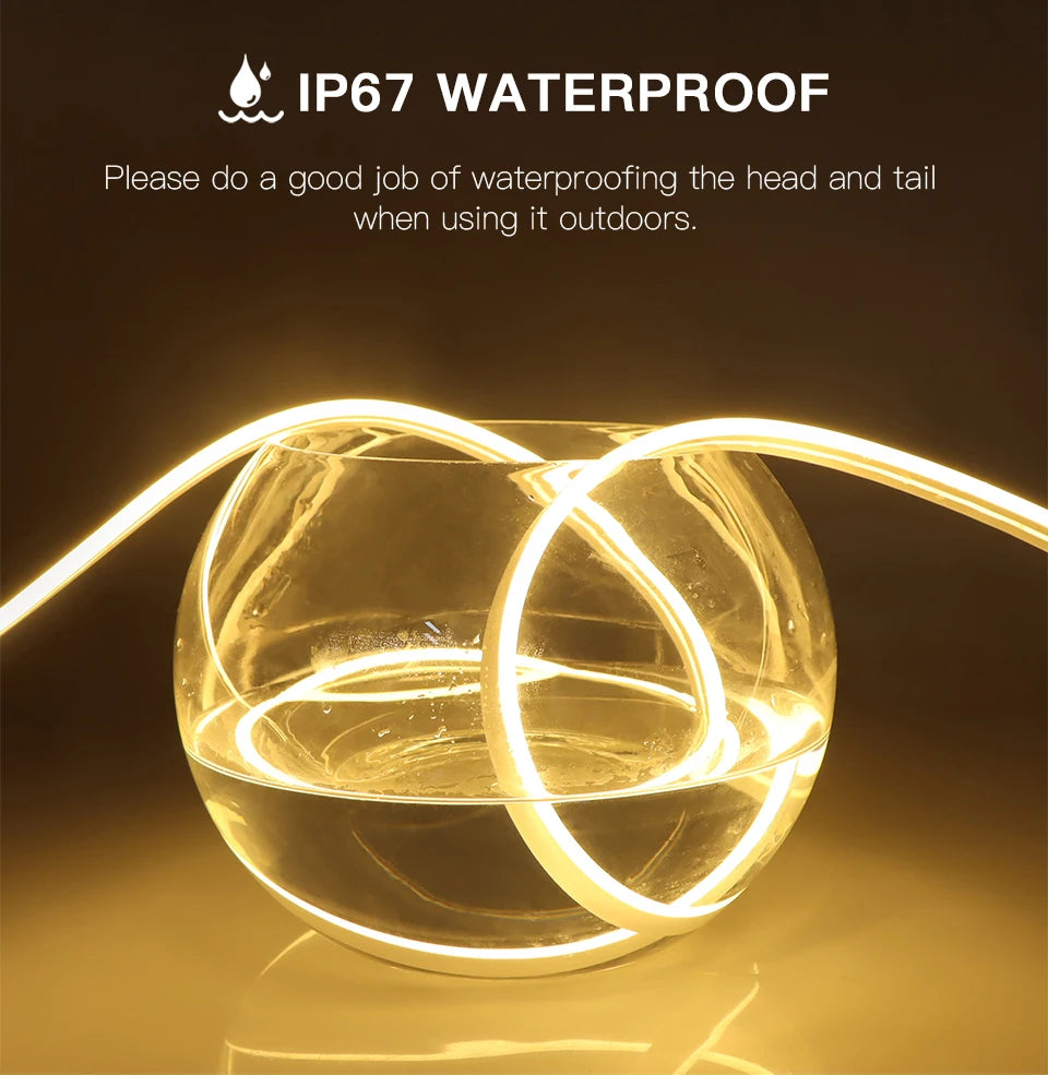 DC 12V Neon Light LED Strip Penetrable Wood Hand Sweep Touch Sensor Switch Dimmable Neon Rope Tube Lamp DIY Home Garden Decor.