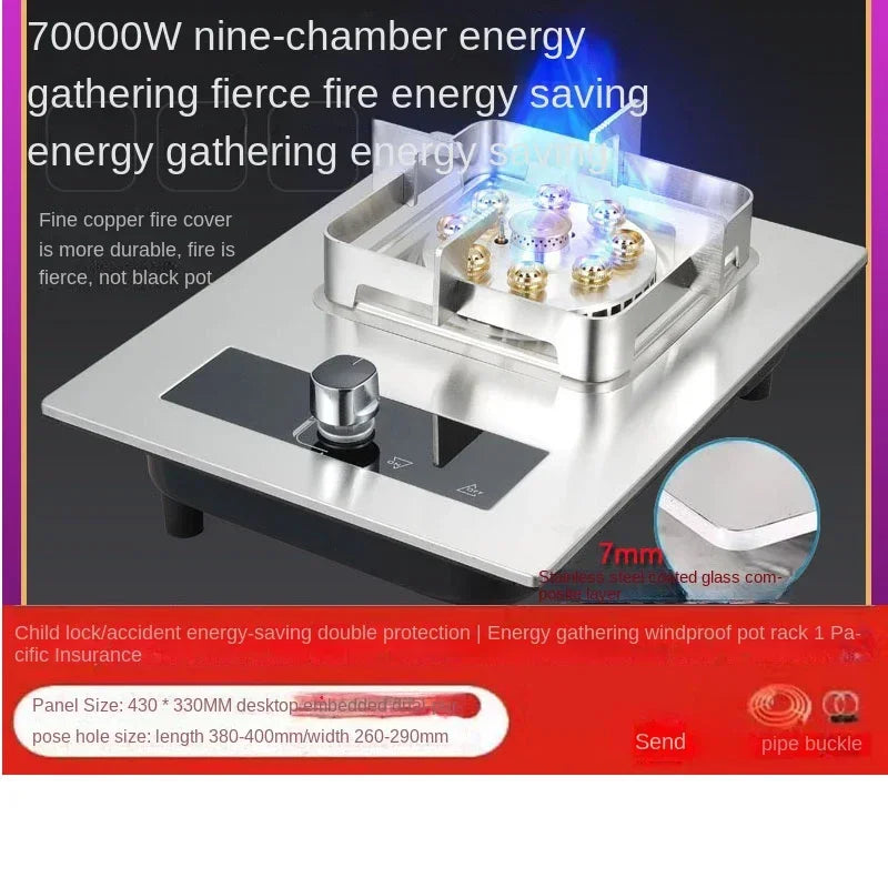 7kw Gas Cooktop Single Stove Household Liquefaction Gas Stove Single Coal Desktop Embedded Single Gas Stove 4.5 KW/5.2kw/