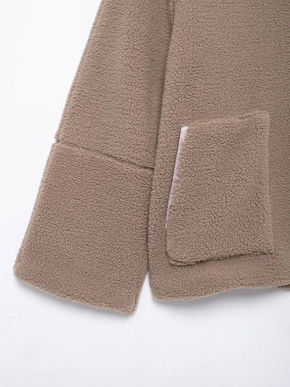 Winter Fleece frauen Mantel Zipper Stehkragen Lose Verdickt Mantel frauen Herbst Warme Neue Casual Trendy frauen Mantel