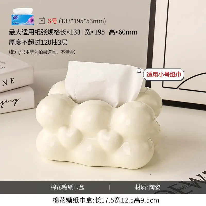 Geometry Tissue Box Cover Decorative Facial Tissue Holder Case Container for Bedroom Tissue Box Covers Rectangular Ceramic