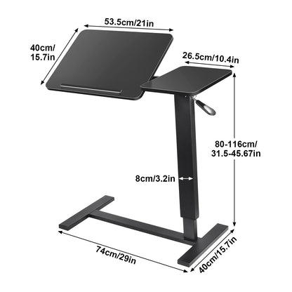 Höhenverstellbarer Sitz-Steh-Schreibtisch, pneumatischer Lift-Computertisch, Arbeitsplatz für Wohnzimmer, Schlafzimmer, Zuhause, Wohnheim