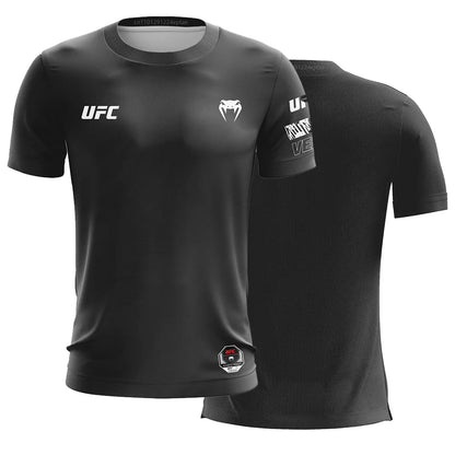 UFC Summer Breathable Combat Boxing Training Uniform MMA Fighting Men's T-shirt Short Sleeve Loose Top Casual Quick Drying Tees.