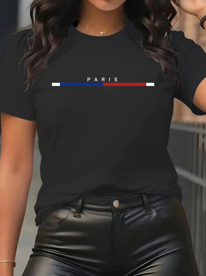 Women's T-shirt 100% Cotton Paris Fashion Short sleeved Top Loose Plus Size Shirt Short Sleeves Women TeeCotton Woman Tshirts.