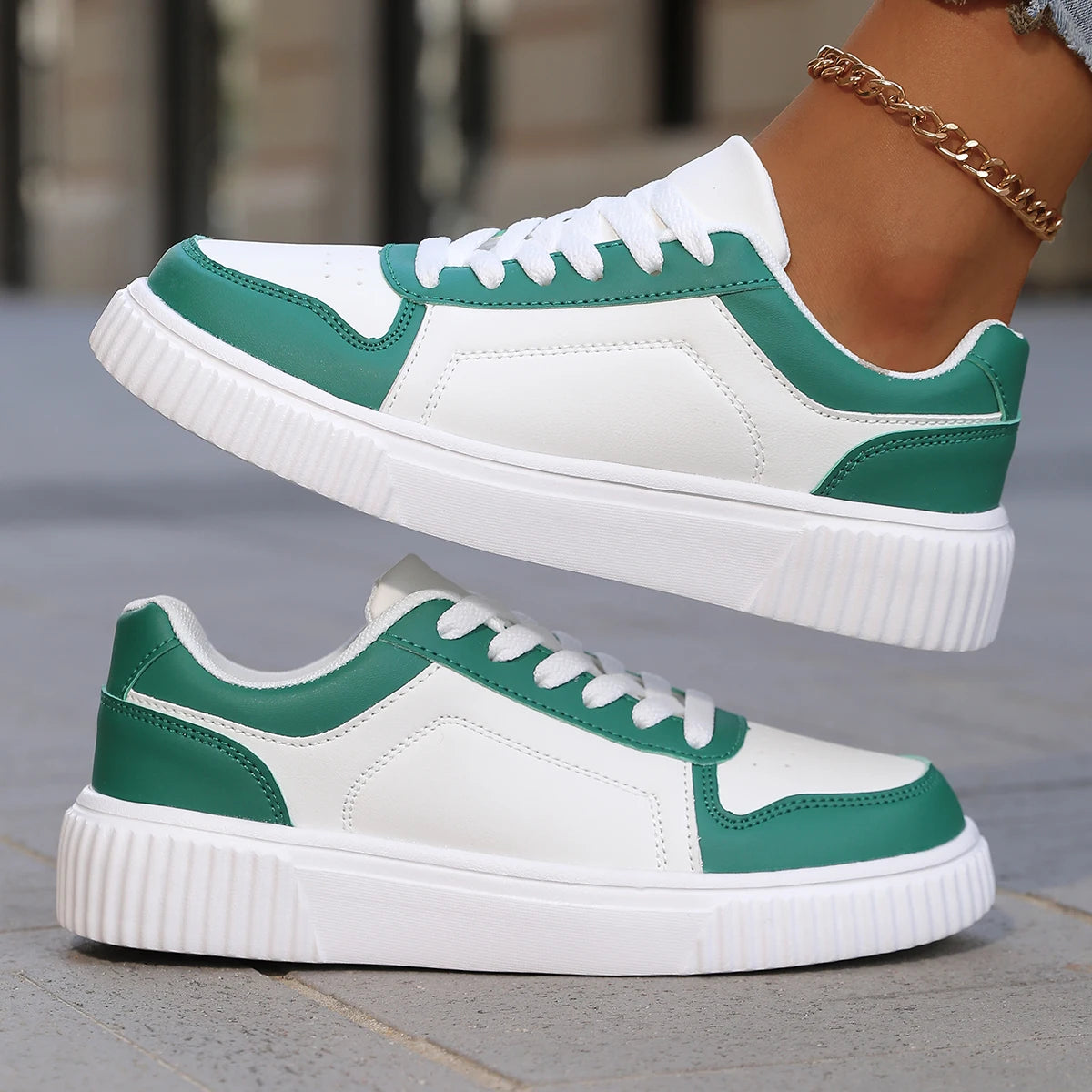 YRZL Womens Sneakers Autumn White Shoes Lightweight Thick Sole Non Slip Skatebaord Shoes Unisex Casual Sports Shoes for Man