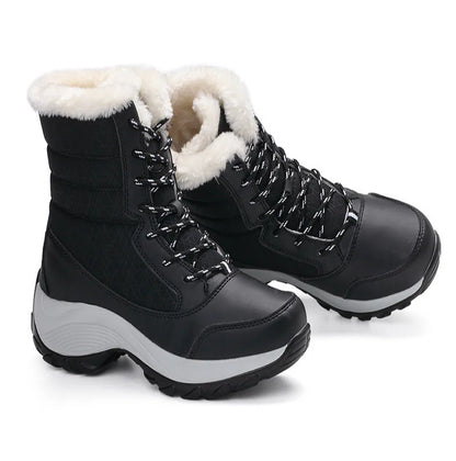 Women's Boots Lightweight Fur Boots Ankle Heels Winter Shoes Woman Fashion White Platform Botas Mujer Snow Boots Winter Footwear.