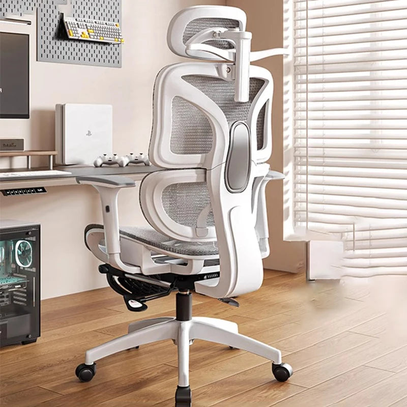 Ergonomischer Computerstuhl, Heimbüro, Lordosenstütze, Gaming-Stuhl, Liegestuhl aus Latex, atmungsaktives Mesh, 4D-verstellbare Armlehne