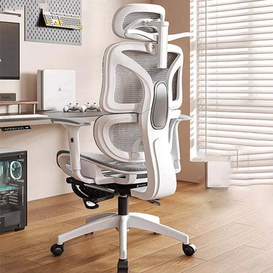 Ergonomischer Computerstuhl, Heimbüro, Lordosenstütze, Gaming-Stuhl, Liegestuhl aus Latex, atmungsaktives Mesh, 4D-verstellbare Armlehne