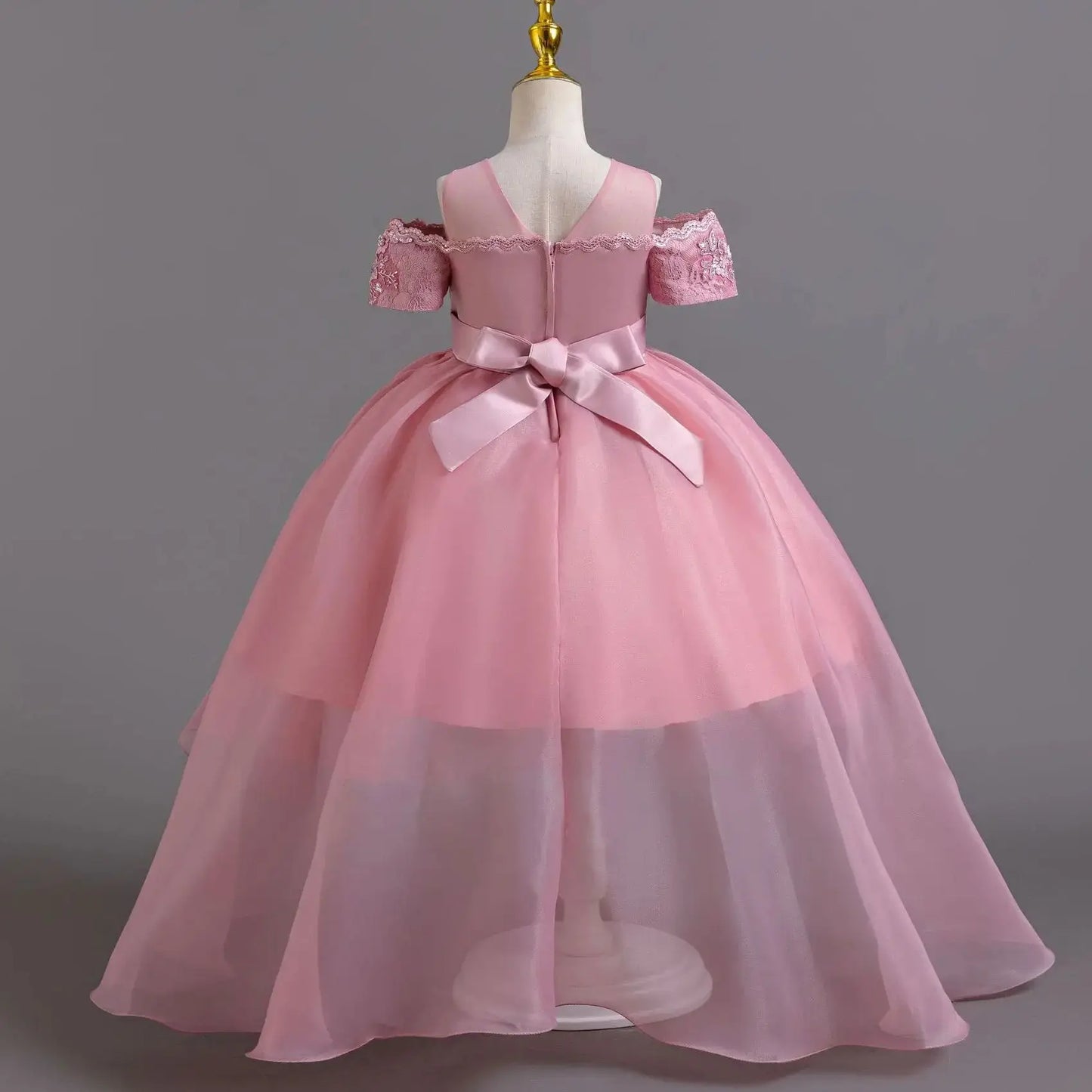 Luxus Perlen Kleider Für Kinder Spitze Schleppende Hochzeit Prinzessin Kleid Für Mädchen Geburtstag Prom Gala Leistung Lange Ballkleid.