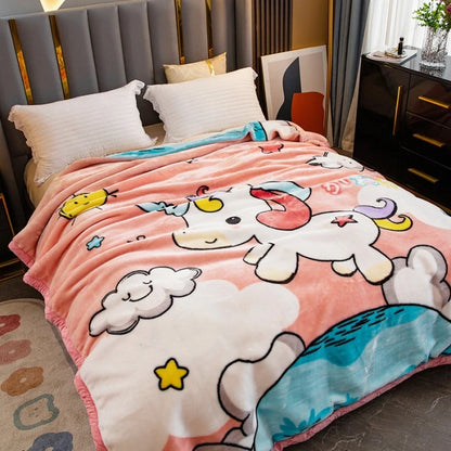 Fleece Blanket Plush Blanket King Size Heavy Mink Blanket Silky Soft and Warm 2 Ply A&B Printed Raschel Bed Blanket Rose/Peony