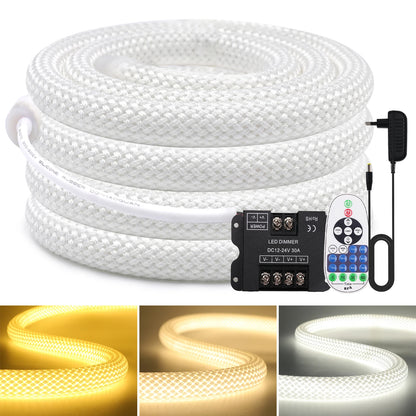 Dimmable LED Neon Tube 360 Degree Round Reticulate Flexible Silicone Tape 240LEDs Waterproof LED Strip Light 12V 24V.