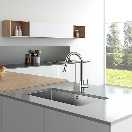 Kitchen Faucet Pull Out Brushed Nickle Stainless Steel Black Kitchen Mixed Tap Kitchen Sink Tap