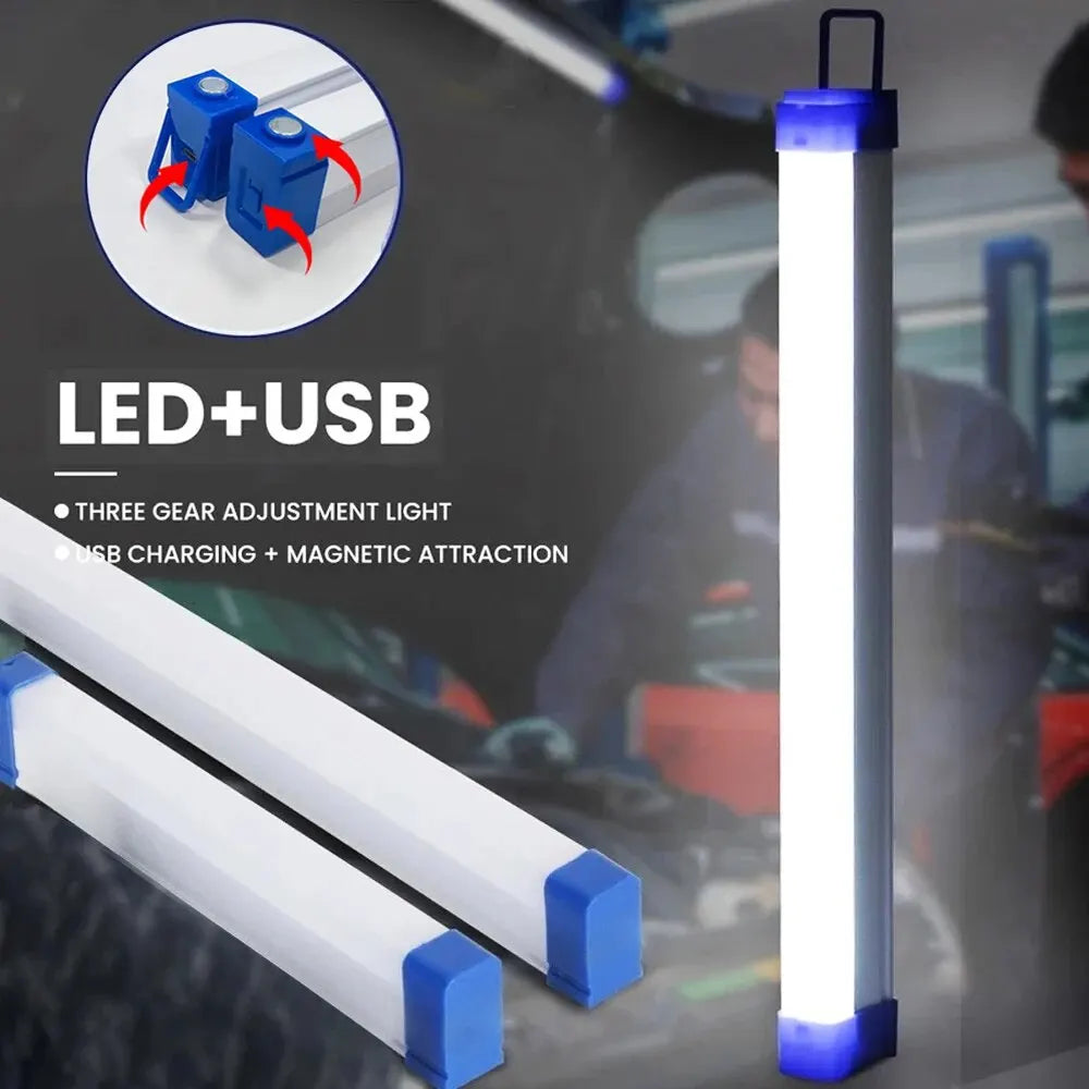 LED Bar light Rechargeable Tube Camping Lamp Magnetic Suspension Portable Light Bulb for Emergency Night Market Outdoor Lighting.
