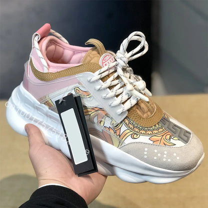 Luxus-Outdoor-Freizeitschuhe der Größe 36–45 für Männer und Frauen, modische Freizeit-Turnschuhe, Herbst-Winter, dicker Boden, niedrige Sportschuhe.