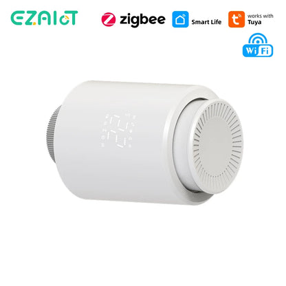 EZAIOT Smart Tuya Wifi/ZigBee3.0 Radiator Actuator TRV Programmable Thermostatic App Remote Temperature Controller Alexa Google.