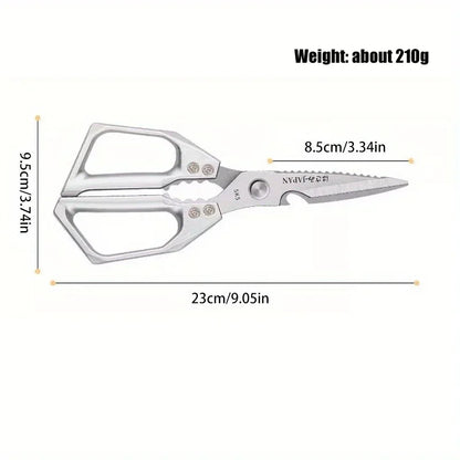 High Quality Multifunctional Kitchen Scissors Chicken Bone Scissors Fish Scale Scraper Bottle Opener Walnut Clip Kitchen Knife.