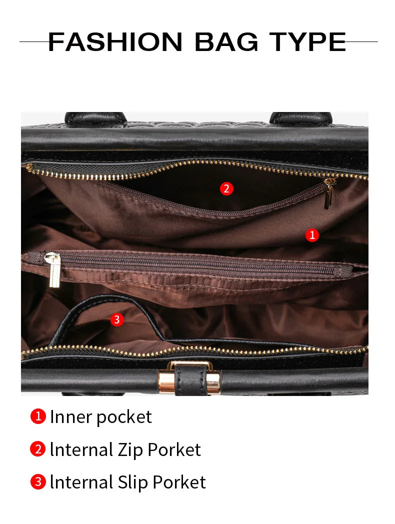 Aidrani Genuine leather women's handbag, fashion crocodile pattern design, high-end luxury cowhide bag large capacity.