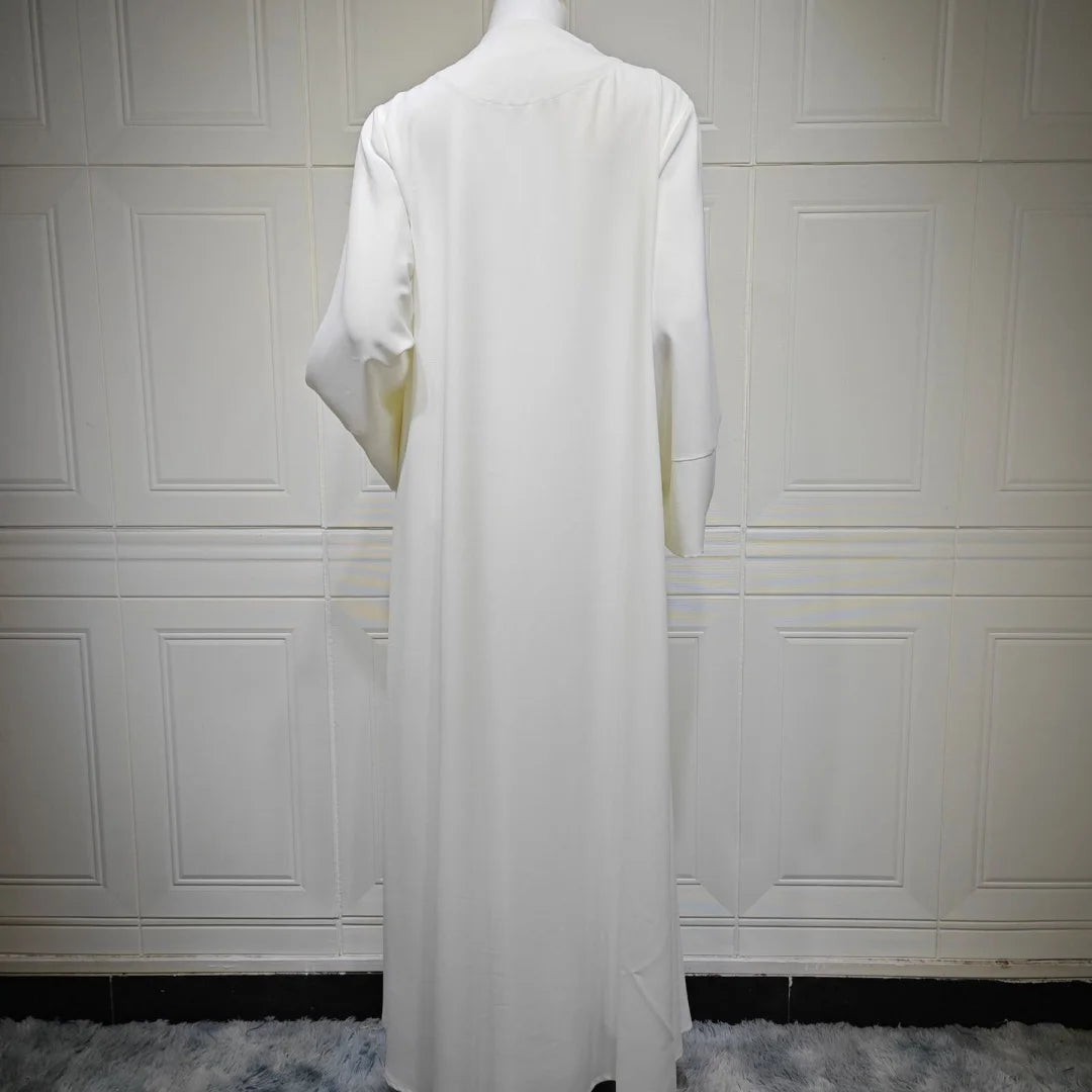 Ramadan Eid Kebaya White Muslim Modest Kimono Women Clothing Abaya Damen Dubai Luxury Islam Kaftan Robe Longue Femme Musulman.