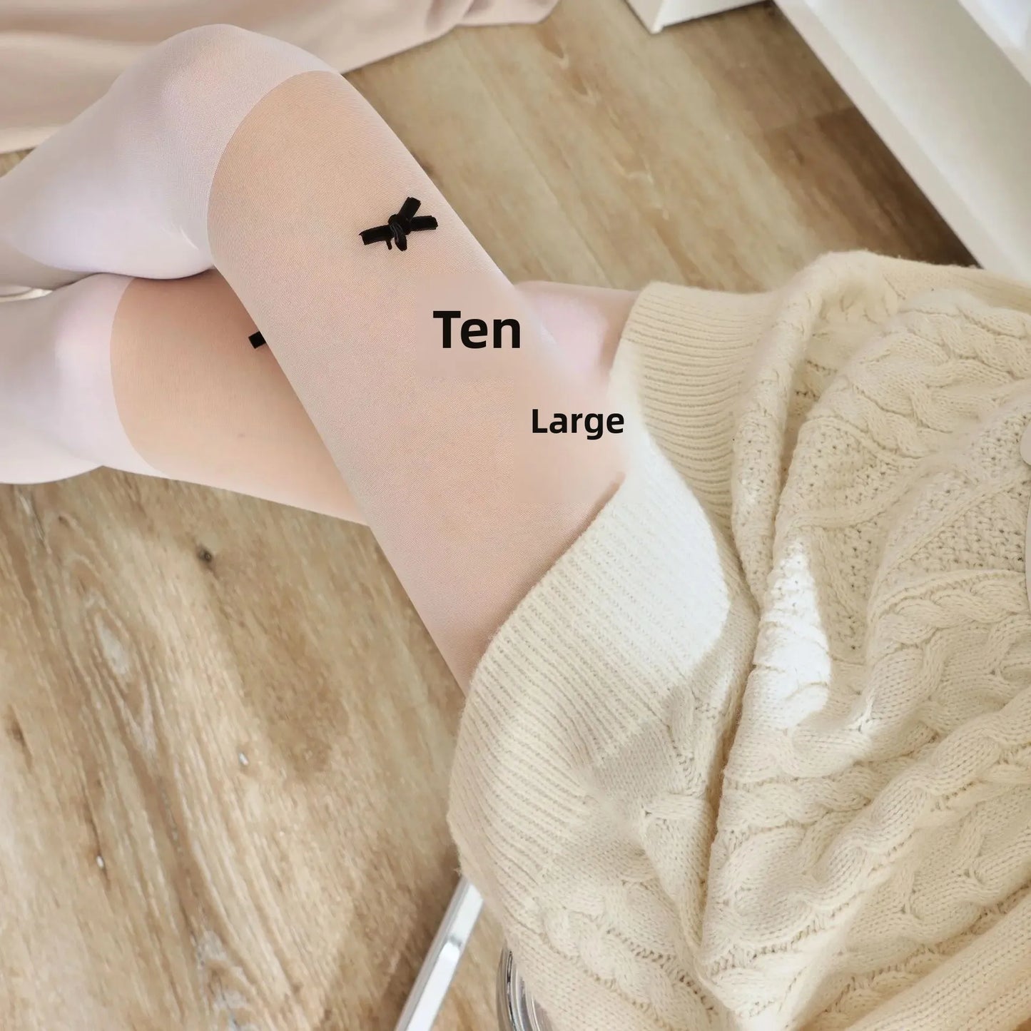 Handmade Velvet Stockings Swan Velvet Patchwork Fake Thigh Pantyhose Multiple Butterfly Knots White Silk Leggings.