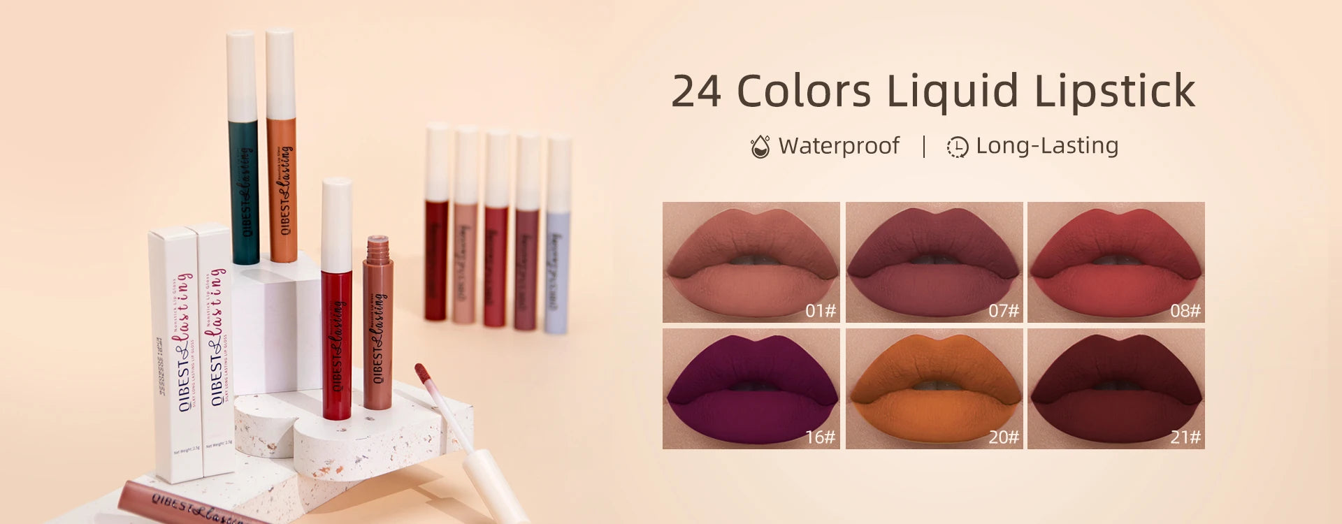 Matte Liquid Lipstick Waterproof Long Lasting Velvet Lip Gloss Tint Tube Matte Nude Pigment Red Black Makeup Cosmetics Lipsticks.