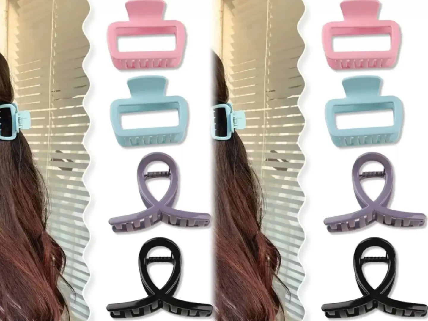 4 Pack Medium Small Hair Clips for Women, Claw Clips for Thick Thin Hair, Strong Hold Square Jaw Clips