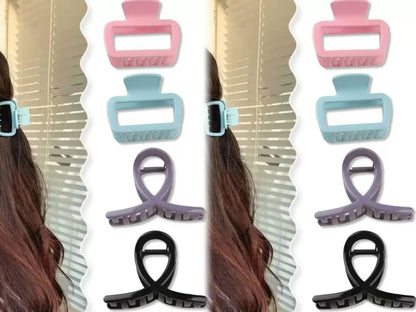 4 Pack Medium Small Hair Clips for Women, Claw Clips for Thick Thin Hair, Strong Hold Square Jaw Clips
