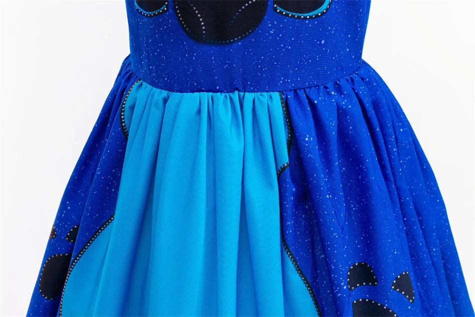 Kinder Lilo und Stitch Rollenspiel Prinzessin Kleid Kinder Bühnenkostüm Mädchen Karneval Halloween Party Cartoon Bekleidung.