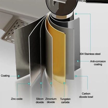 Thickening 304 stainless steel nano-coated Kitchen Sink Large-Capacity Single Sink Wear-Resistant Grey tank