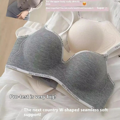 Wireless Push Up Bra for Small Chest - Seamless Anti-Sagging Invisible Bralette, Enhance Lift Comfort No Trace (Letter Design).