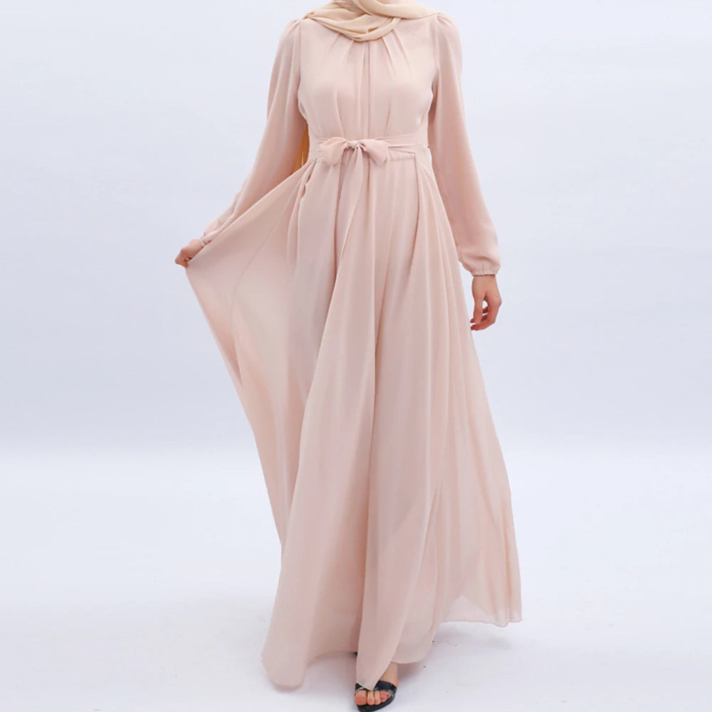 Ramadan Chiffon Abaya Damen Dubai Islamic Prayer Clothes Women Muslim Modest Dress Kebaya Kaftan Robe Vestidos Musulmanes Femme.