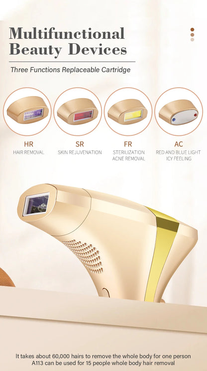 KODO 2025 High-end customization ice Laser Hair removal Laser Epilator Permanent IPL Painless Photoepilator 4 in 1 face and body.