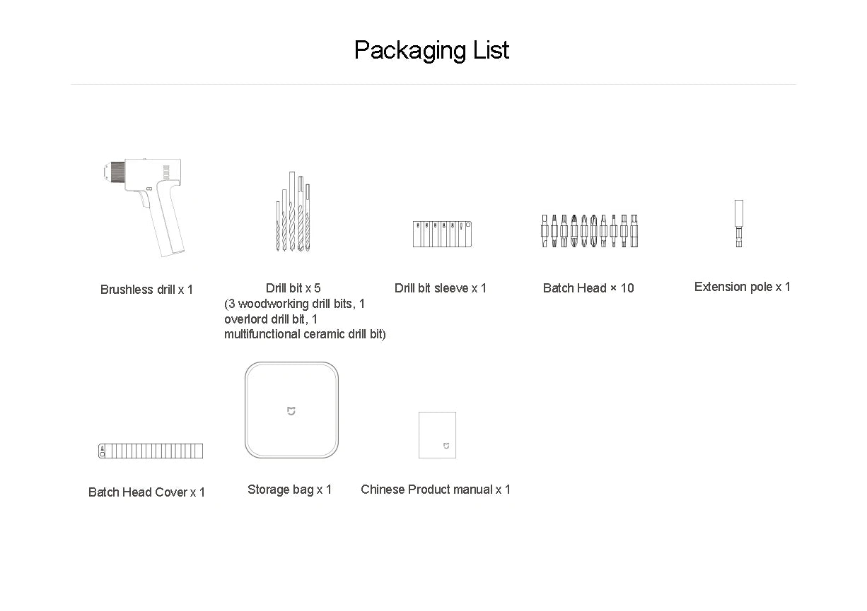 Xiaomi Mijia Bürstenlose elektrische Bohrmaschine 2, Smart Home-Elektrowerkzeug Typ C, wiederaufladbarer multifunktionaler Akku-Bohrschrauber, Schraubendreher CN