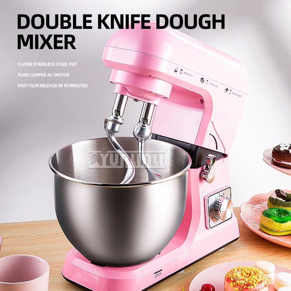 1000W Electric Stand Mixer for Dough Household Kitchen Double Knife Automatic Food Mixer.