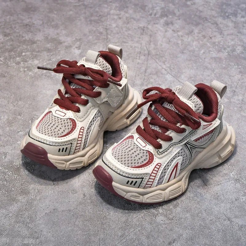 Boys Girls Running Shoes Thick Soft Sole Children Sneakers Mesh Breathable 2025 New Fashion Kids Sports Shoes for Students Trend.