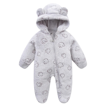 Weiche Neugeborene Baby Kleidung Flanell Herbst Winter Baby Jungen Mädchen Overall Cartoon Neugeborenen Body Warme Strampler für Babys 0-12M