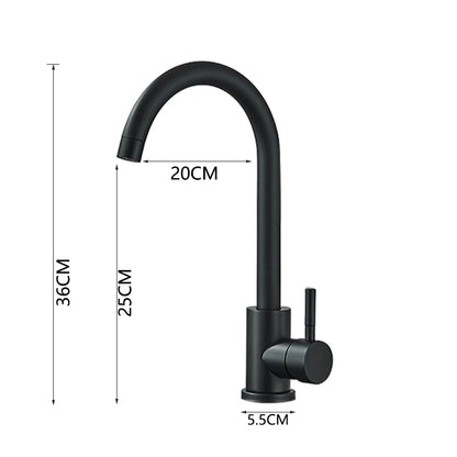 Matte Kitchen Faucet Deck Sinks Faucet High Arch 360 Degree Swivel Cold Hot Mixer Water Tap