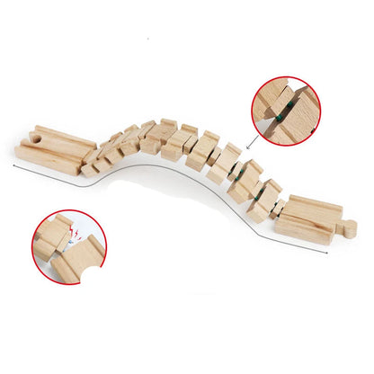 Train Tracks Wood Parts Railway Rails Racing Track Railway Bridge Fit Thomas Wooden Train Connector Children Toys Gifts For Kids.