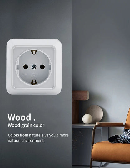 WESA Weiße Wandsteckdose, EU-Standard, Steckdose, Boden, Vintage-Oberfläche, Steckdose, Stecker, flammhemmender Kunststoff.