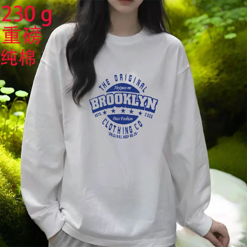 Women Hoodies 2025 Spring Woman clothing Office Lady Loose Coat Sweatshirts Letter Printed Pullovers Korean Fashion Y2k top Coat.